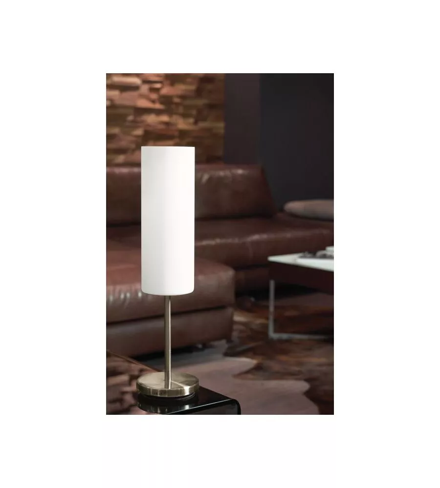 LAMPADA DA TAVOLO "TROY3" IN VETRO SATINATO, E27