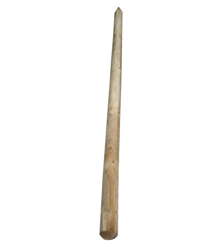 PALO TONDO IN LEGNO CON PUNTA PER RECINZIONE DA GIARDINO 8x200 CM