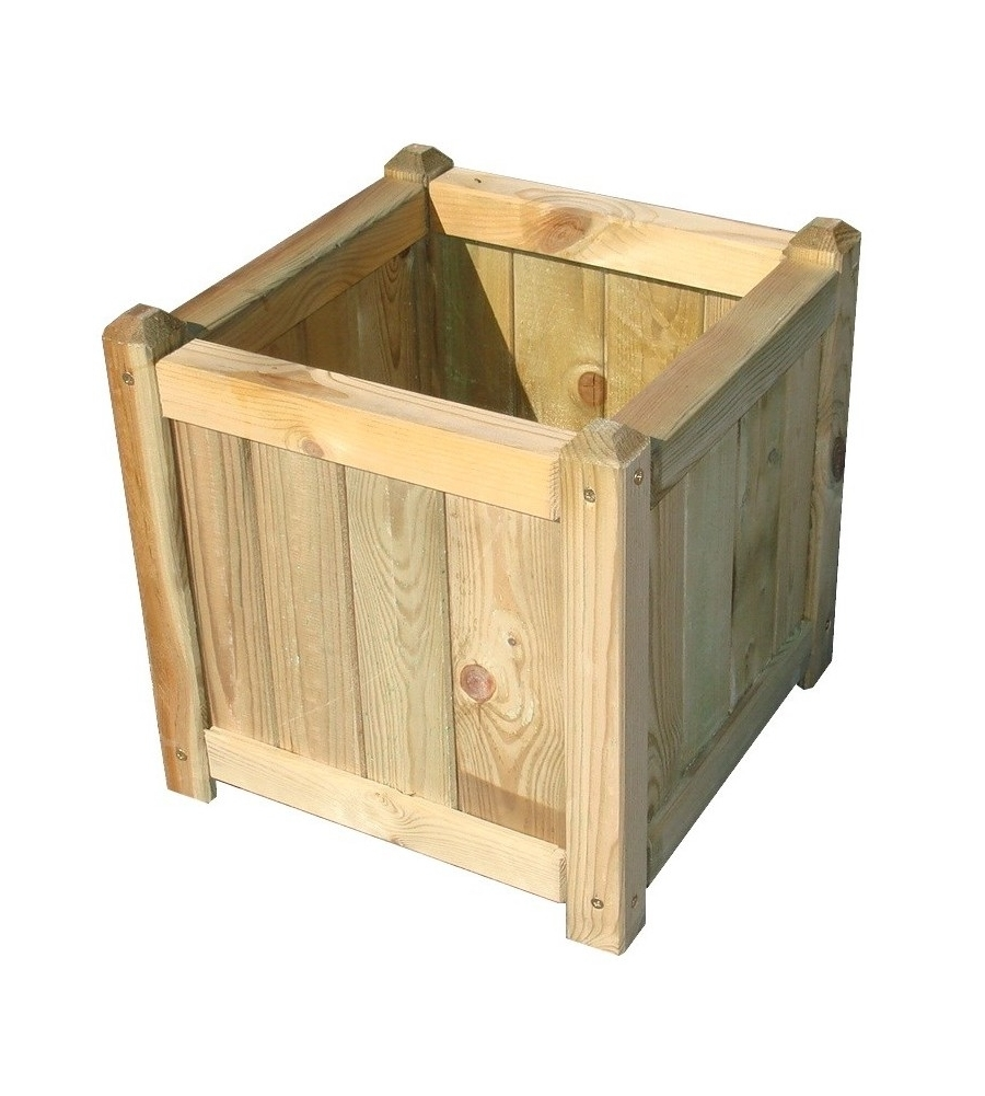 FIORIERA DA GIARDINO "CIPRO" IN LEGNO DI PINO ASSEMBLATA 40X40X40 CM