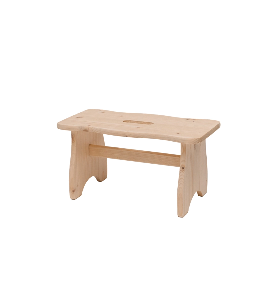 SGABELLO TOM IN LEGNO DI PINO GREZZO, 38X19X21,5 CM