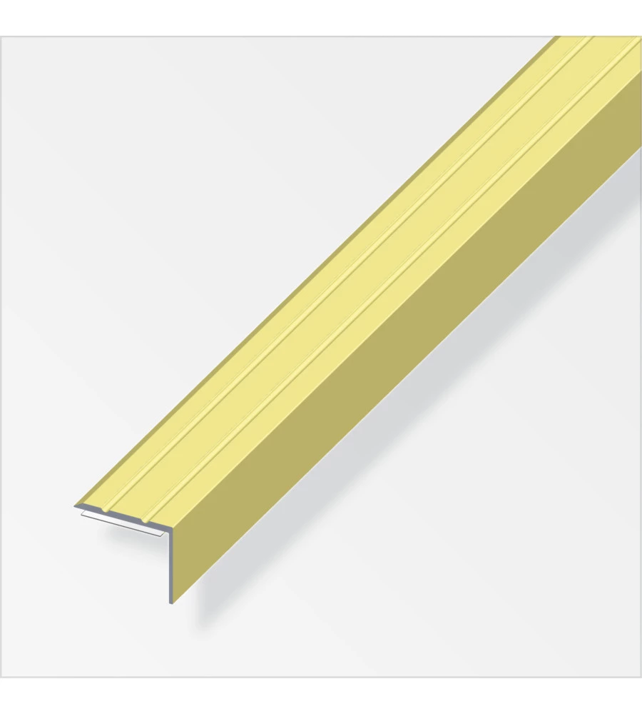 PROFILO DI CHIUSURA PER ANGOLI 25x18 ALLUMINIO OTTONATO - 1 METRO.