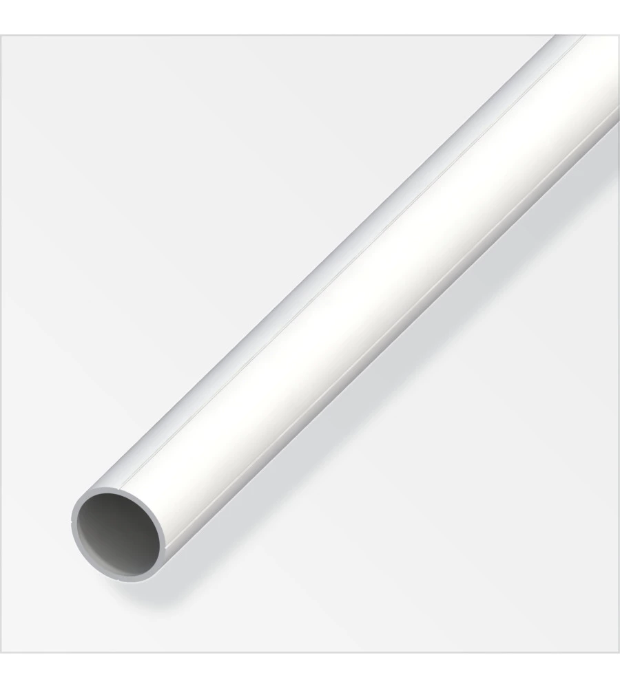 TUBO TONDO 15.5x1 PVC BIA - 1 METRO.