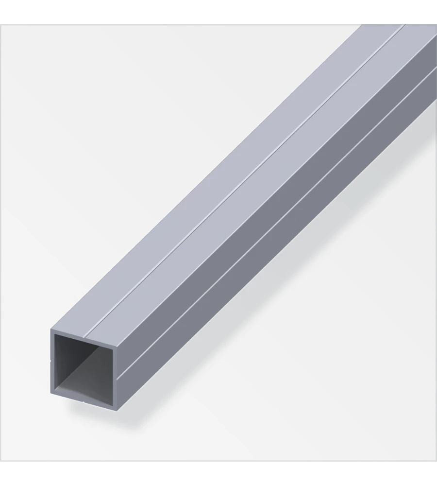 TUBO QUADRATO 19,5 x 1,5 IN ALLUMINIO NATURALE - 1 METRO.