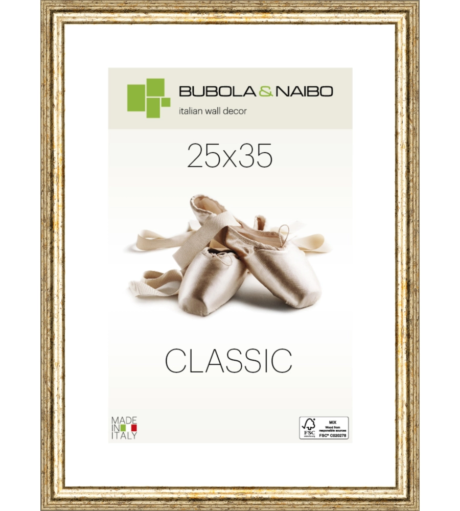 CORNICE IN LEGNO COLORE ARGENTO "CLAUDIA" - 25 x 35 CM