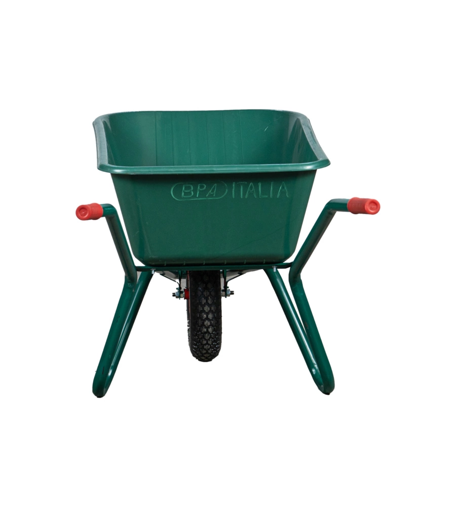 CARRIOLA DA GIARDINO CON VASCA IN PVC DA 100 LITRI E TELAIO IN ACCIAIO