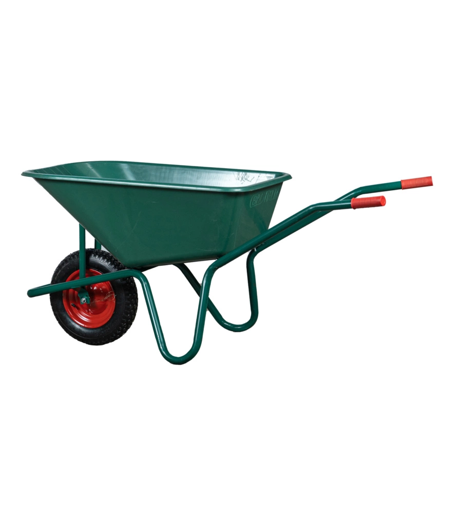 CARRIOLA DA GIARDINO CON VASCA IN PVC DA 100 LITRI E TELAIO IN ACCIAIO