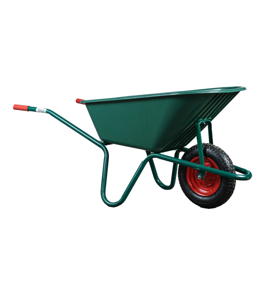 CARRIOLA DA GIARDINO CON VASCA IN PVC DA 100 LITRI E TELAIO IN ACCIAIO