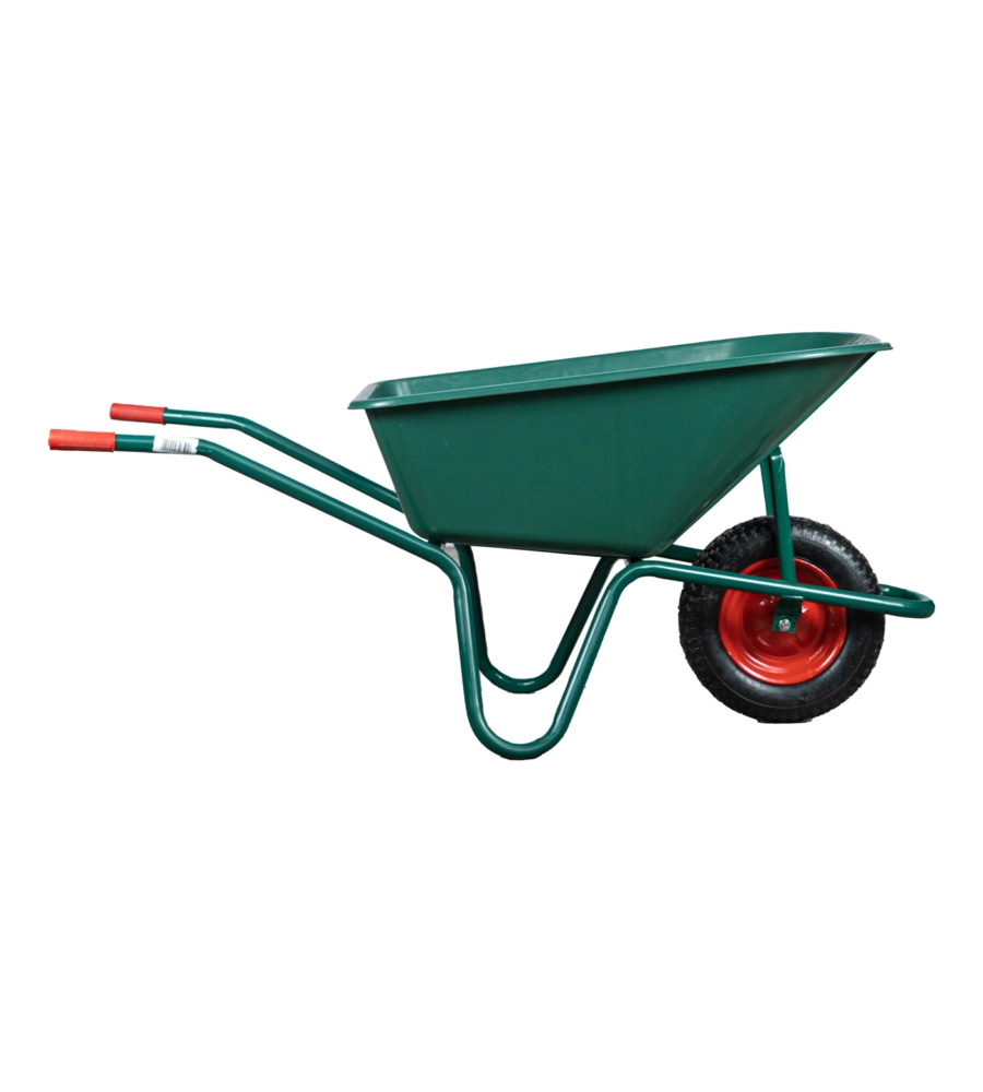 CARRIOLA DA GIARDINO CON VASCA IN PVC DA 100 LITRI E TELAIO IN ACCIAIO