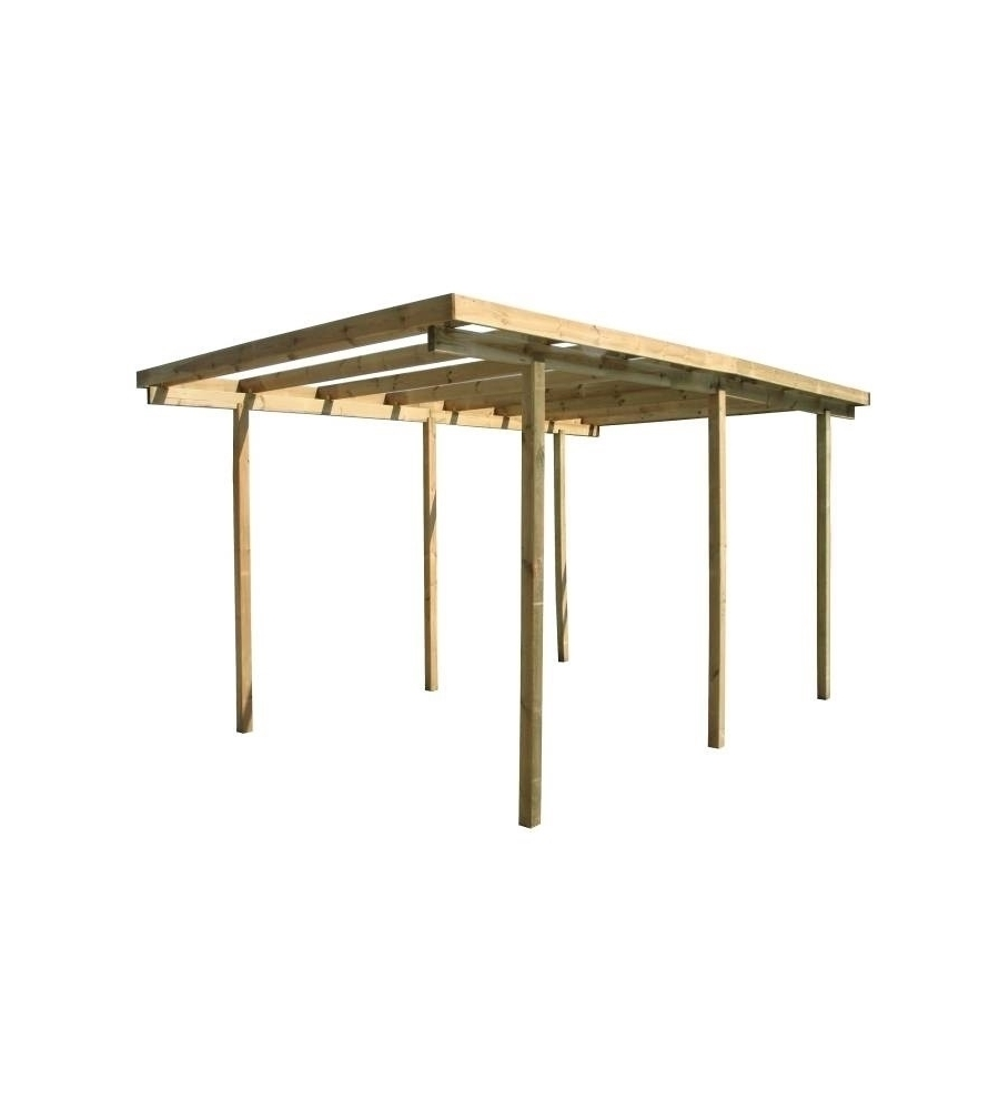 CARPORT AUTO IN LEGNO 1 POSTO 5,24X3,14X2,60 MT