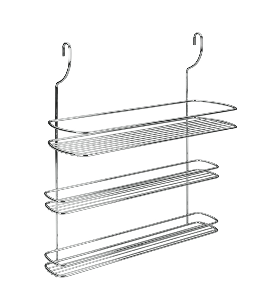 MENSOLA 3 PIANI PORTA SPEZIE PORTA ROTOLO CROMATO LONARDO CM. 35