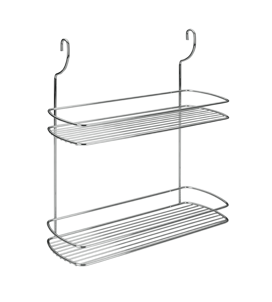 MENSOLA 2 PIANI CROMATO LONARDO CM. 35X13X41