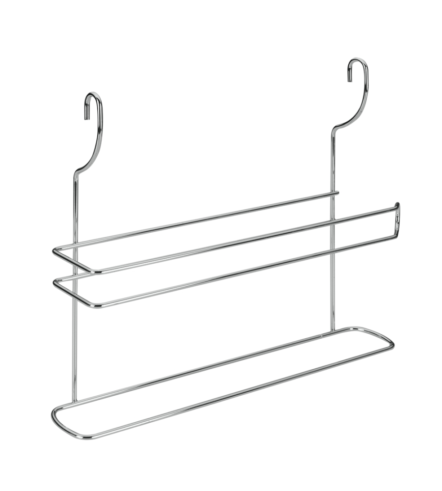 MENSOLA PORTA ROTOLI + PORTA STROFINACCIO CROMATO LONARDO