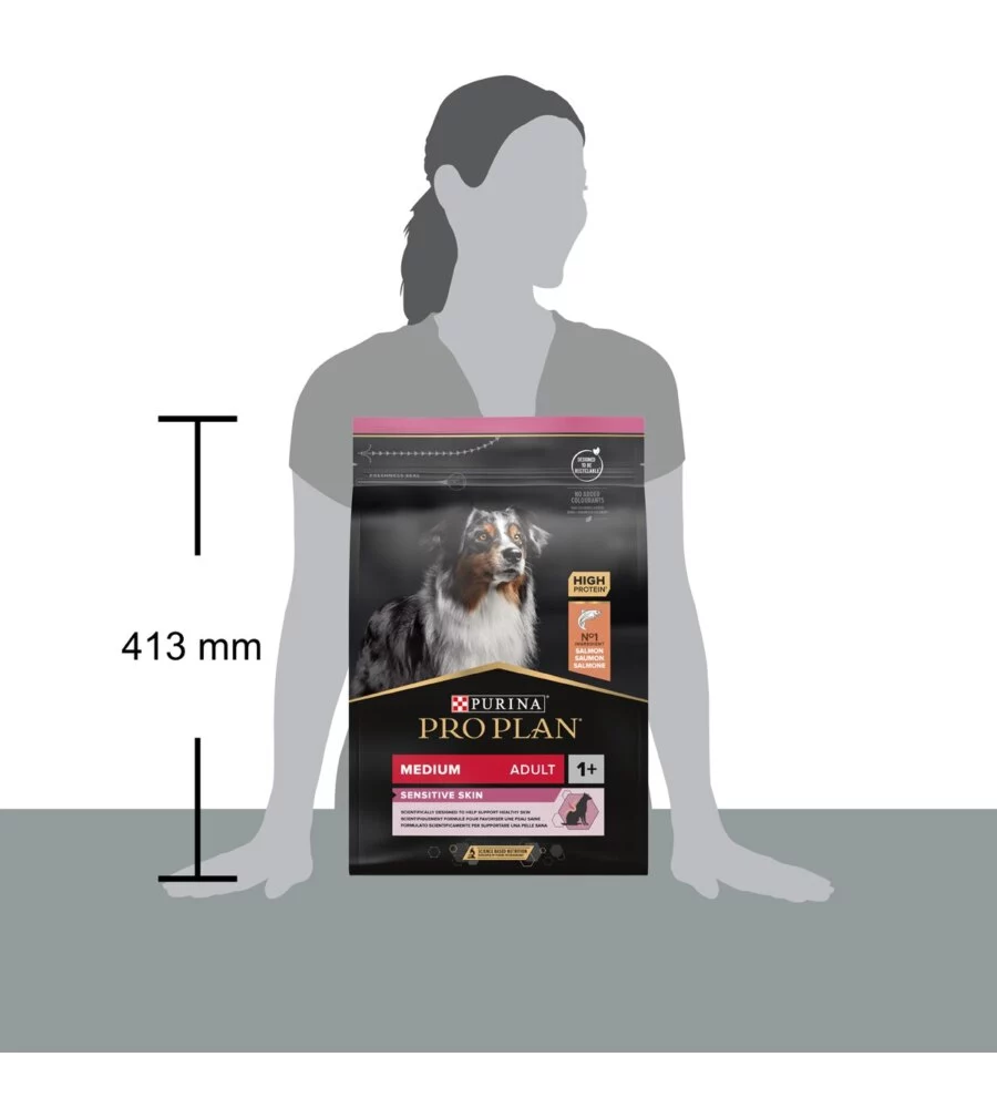 CROCCHETTE PER CANI PURINA "PRO PLAN" ADULTO DI TAGLIA MEDIA CON SALMONE SENSITIVE SKIN 3 KG