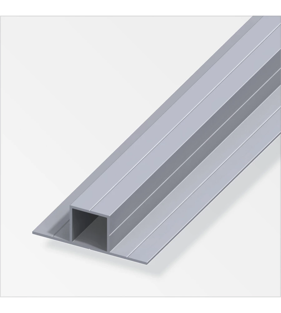 TUBO QUADRATO 23.5 2L 180° ALLUMINIO - 1 METRO.