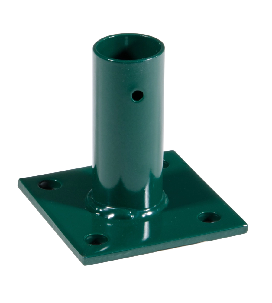 PIASTRA DI FISSAGGIO PER PALO IN METALLO VERDE 3,4 CM