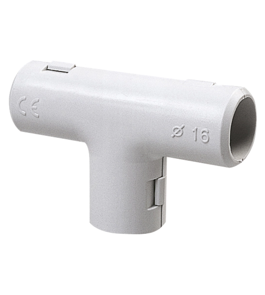 POLY POOL - GIUNTO A T ISPEZIONABILE PER TUBI RIGIDI Ø 16 MM IP40 GRIGIO