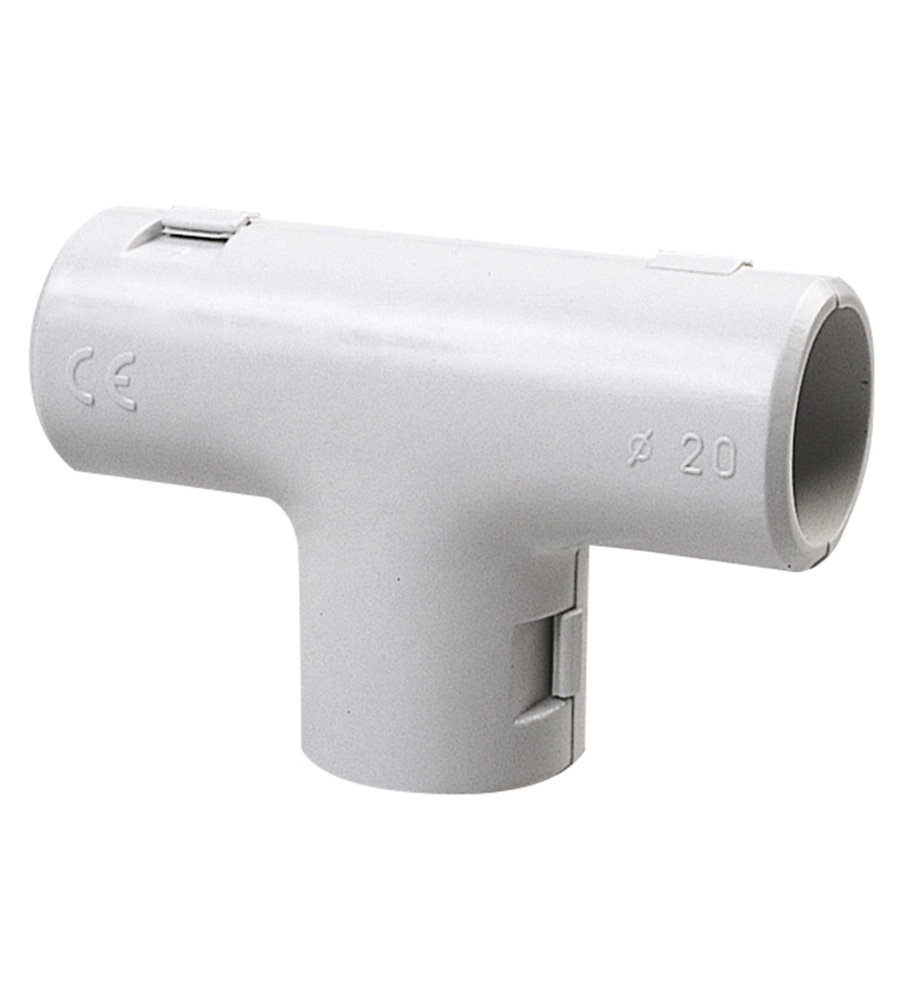 POLY POOL - GIUNTO A T ISPEZIONABILE PER TUBI RIGIDI Ø 20 MM IP40 GRIGIO