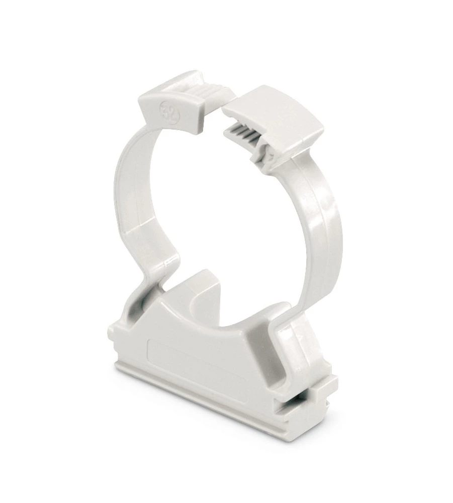 POLY POOL - 15 CLIPS FISSATUBO A COLLARE PER TUBI Ø 16 MM GRIGIE