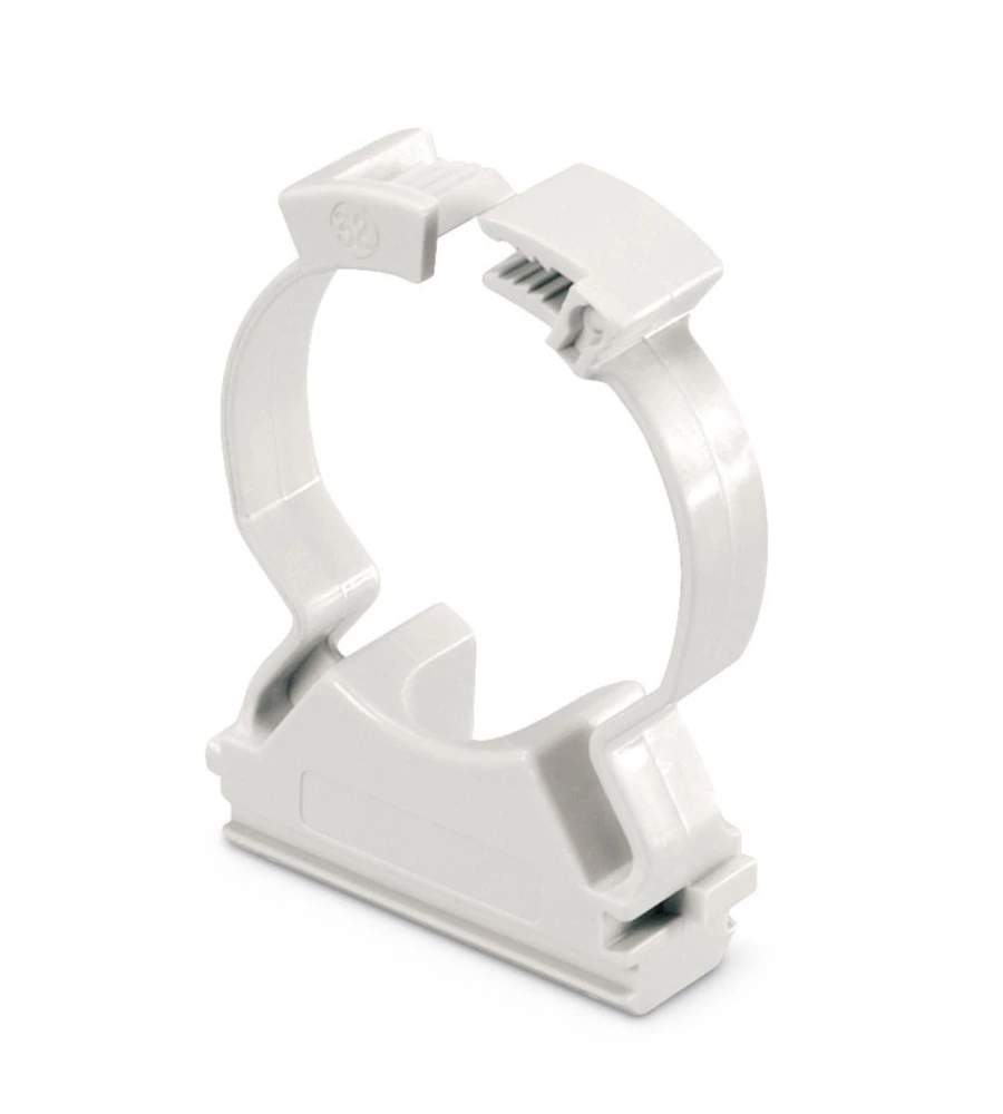POLY POOL - 15 CLIPS FISSATUBO A COLLARE PER TUBI Ø 20 MM GRIGIE