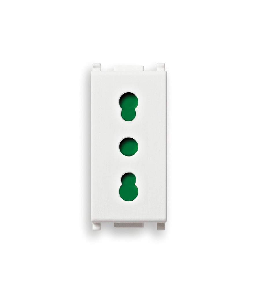 PRESA VIMAR "PLANA" BIANCO 2P+T P17/11 - COD.0R14203