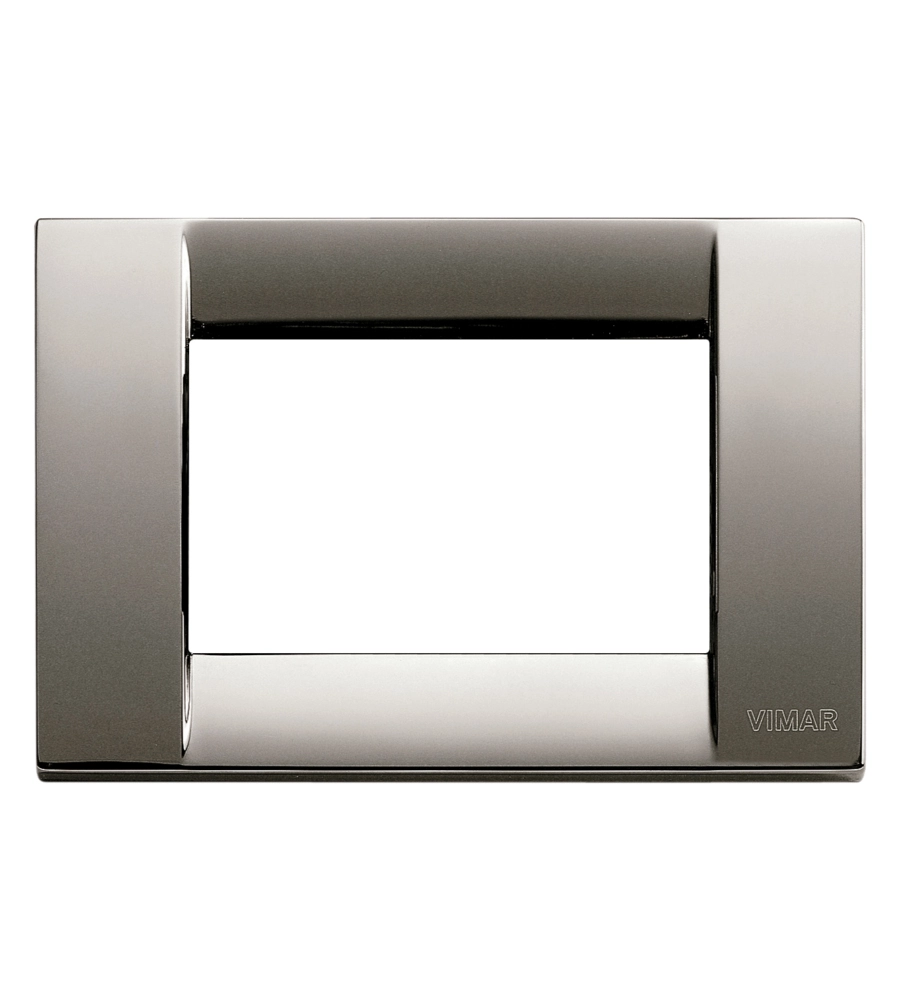 PLACCA CLASSICA 3M METALLO CROMO NERO IDEA - VIMAR.