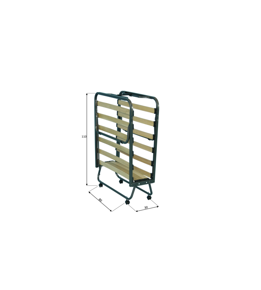 BRANDINA LETTO PIEGHEVOLE CON MATERASSO TRAPUNTATO DA 10 CM 80X200X37 CM