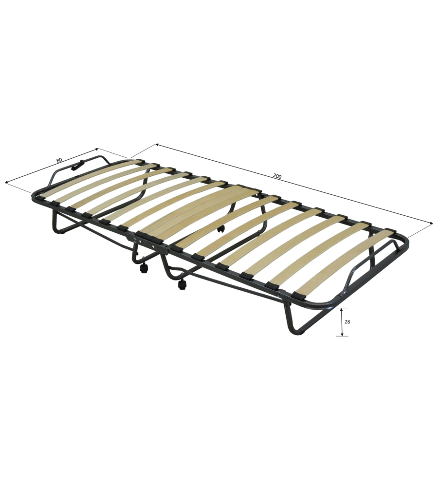 BRANDINA LETTO PIEGHEVOLE CON MATERASSO TRAPUNTATO DA 10 CM 80X200X37 CM