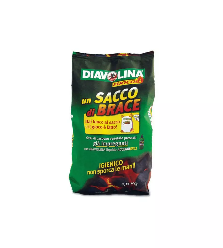 SACCO DI BRACE PER BARBECUE DIAVOLINA 1,8 KG