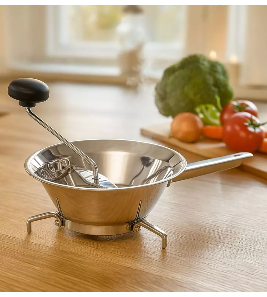 PASSAVERDURE "RONDO" IN ACCIAIO INOX 24 CM