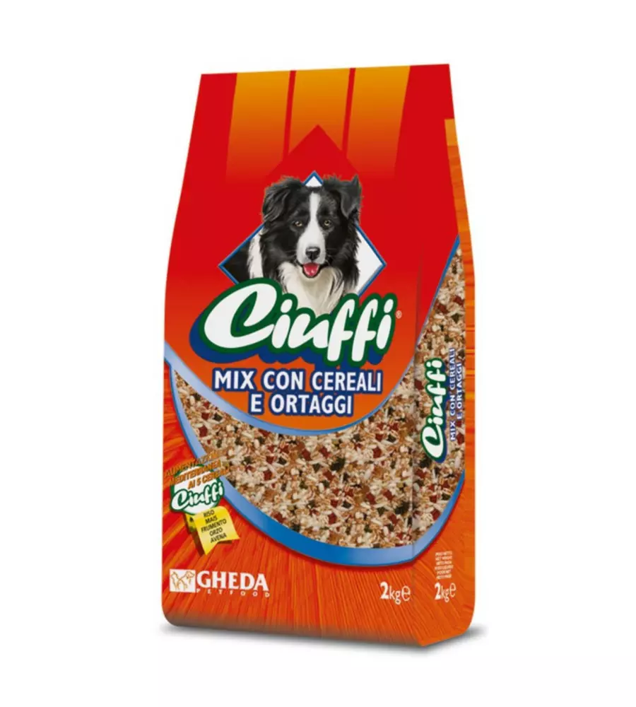 CEREALI PER CANI GHEDA "CIUFFI" ADULTO DI TUTTE LE TAGLIE CON ORTAGGI 2 KG