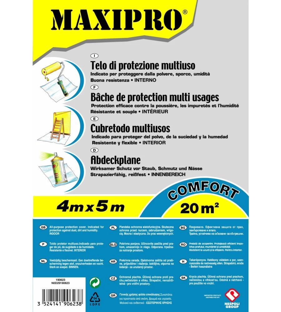TELO DI PROTEZIONE MULTIUSO 4 X 5 METRI.