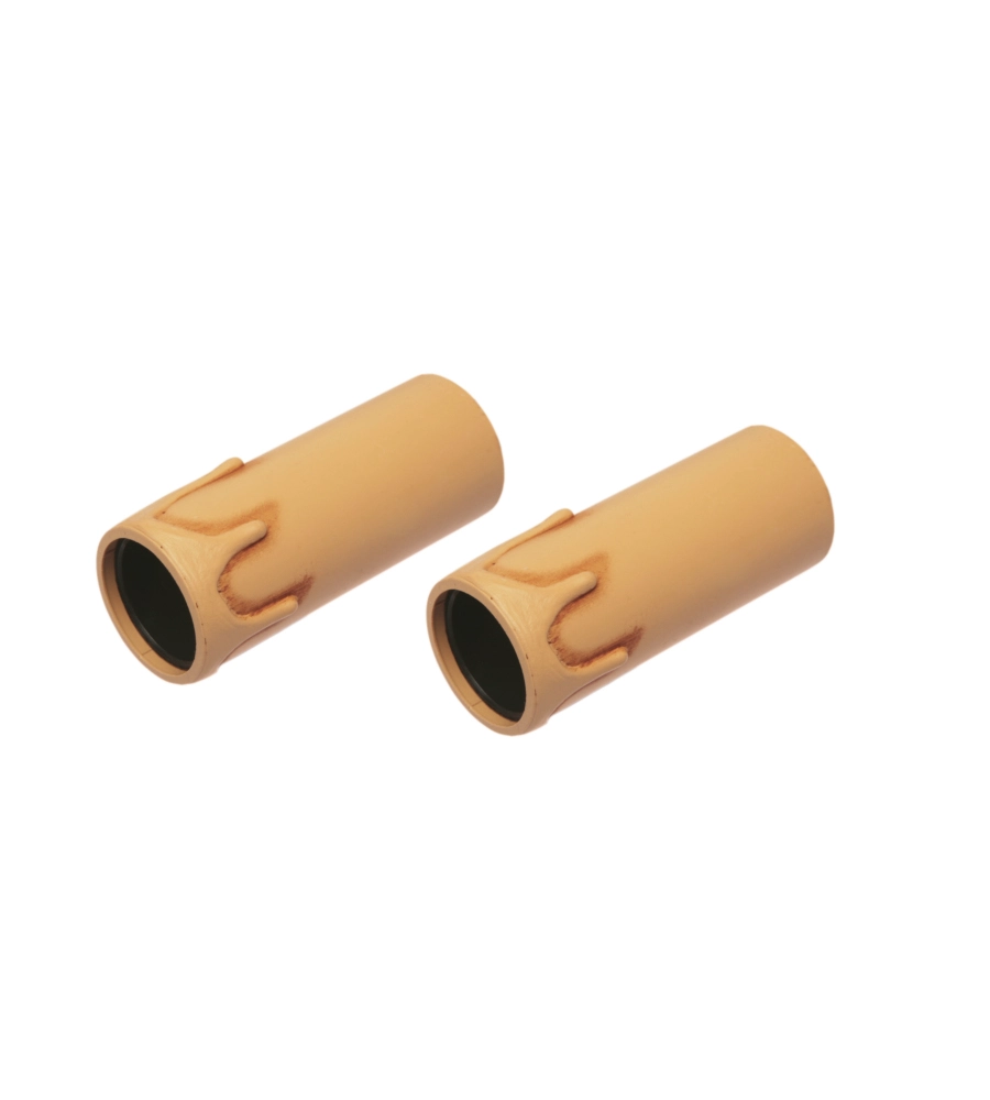 POLY POOL - 2 PORTALAMPADA E14 A CANDELA 250 V~ CON STAFFA METALLICA AVORIO ANTICO
