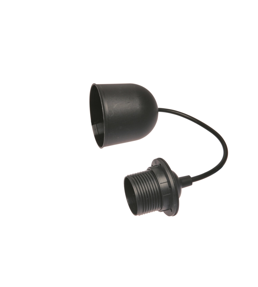 POLY POOL - PUNTO LUCE DA SOFFITTO CON 80 CM DI CAVO E PORTALAMPADA E27 NERO