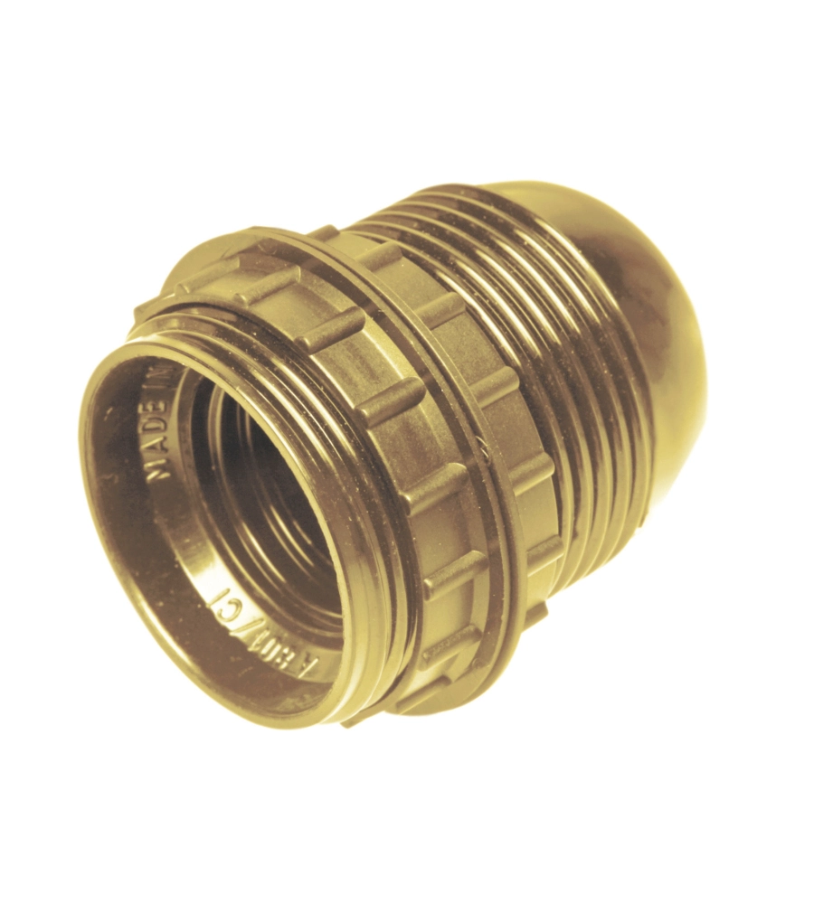 POLY POOL - PORTALAMPADA E27 CON 2 GHIERE CORPO FILETTATO ORO