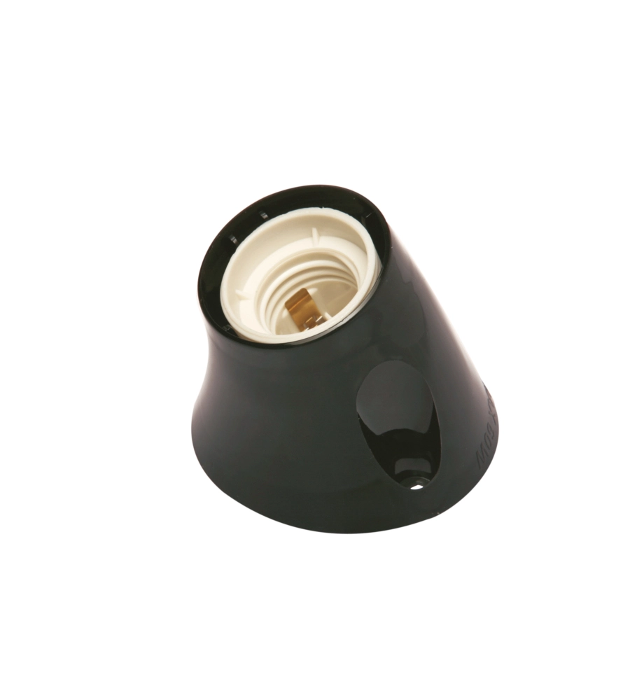 POLY POOL - PORTALAMPADA E27 DA PARETE CON BASE INCLINATA NERO