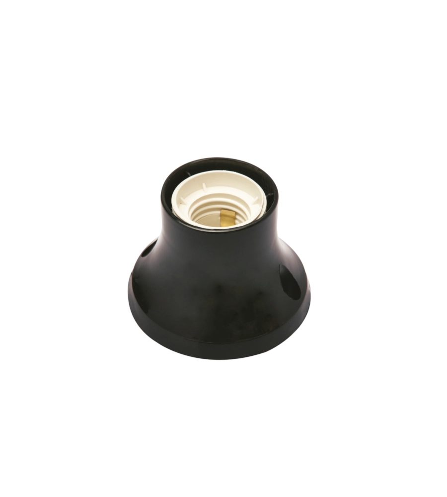 POLY POOL - PORTALAMPADA E27 DA PARETE CON BASE DRITTA NERO
