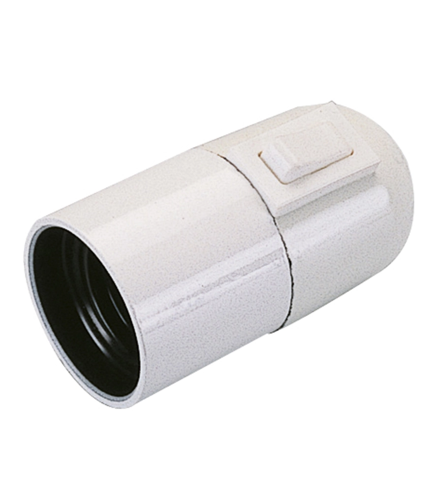 POLY POOL - PORTALAMPADA E27 CON INTERRUTTORE CORPO LISCIO BIANCO