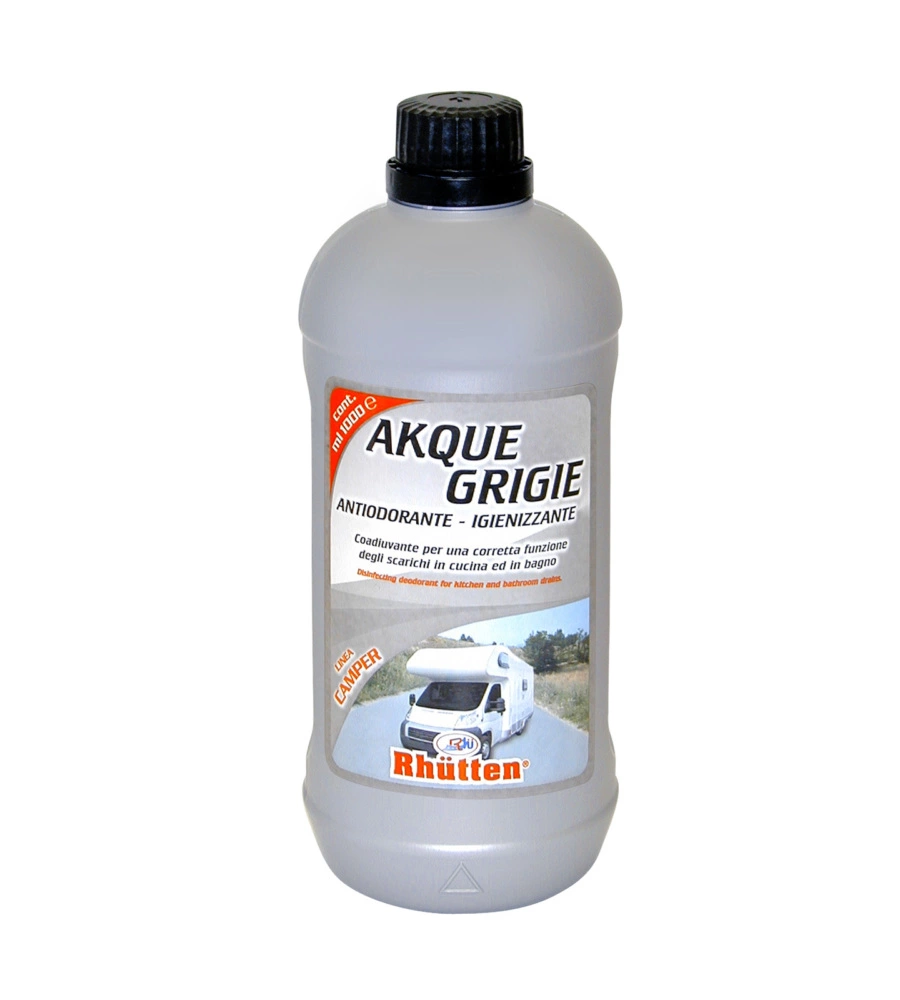 Liquido antiodorante igienizzante per camper Rhutten "Akque grigie" 1lt