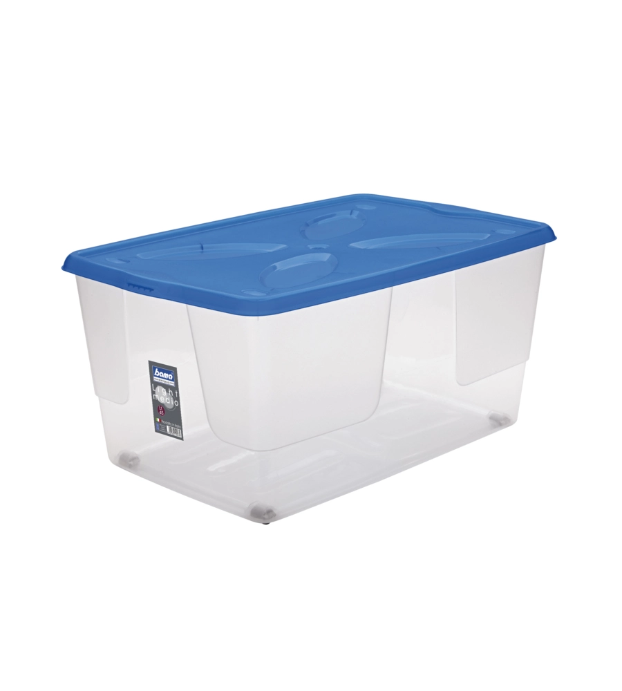 CONTENITORE IN PLASTICA CON COPERCHIO BAMA "LIGHT MEDIO" 45 LITRI, 60X40X29 CM