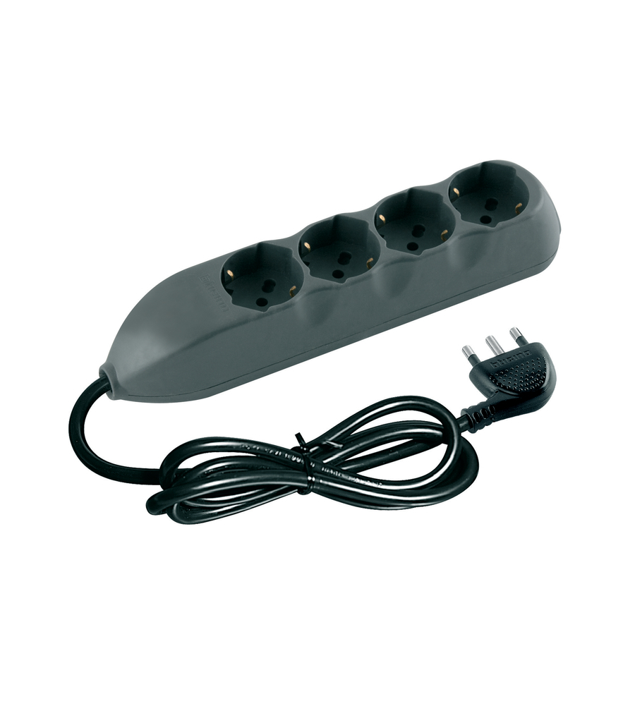 KIT MULTIPRESA 4 SCHUKO/BIPASSSO CAVO GRIGIO - BTICINO.