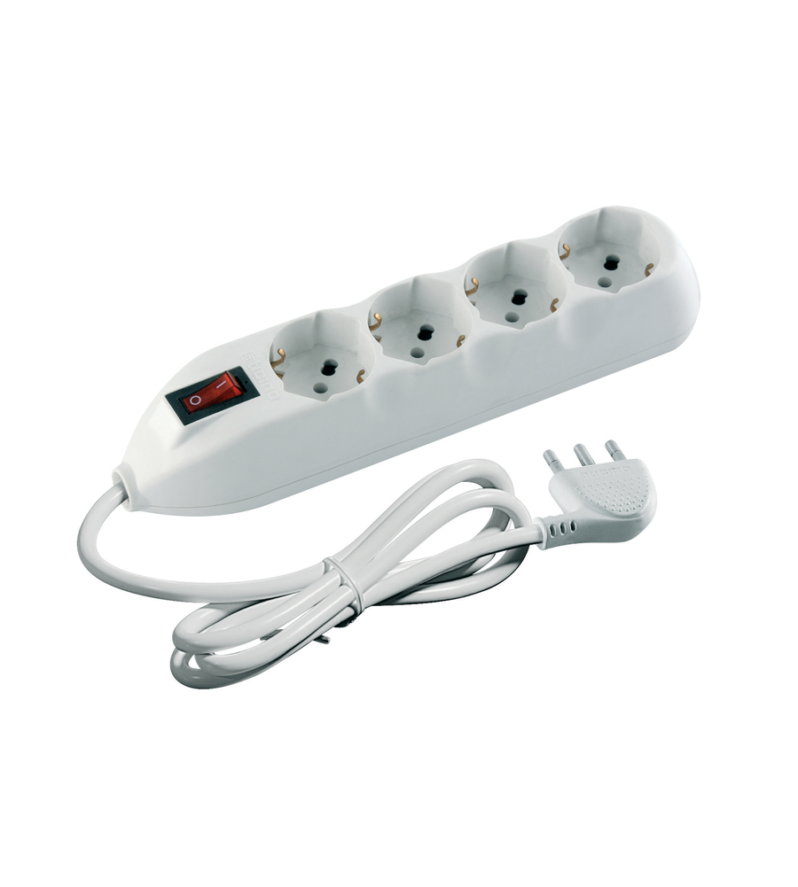 KIT MULTIPRESA 4 SCHUKO/BIPASSO INTER CAVO BIANCO - BTICINO.