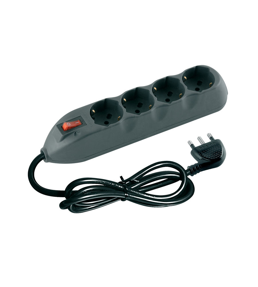 KIT MULTIPRESA 4SCHUKO/BIPASSO INT/SALVAFULMINE + CAVO GRIGIO - BTICINO.