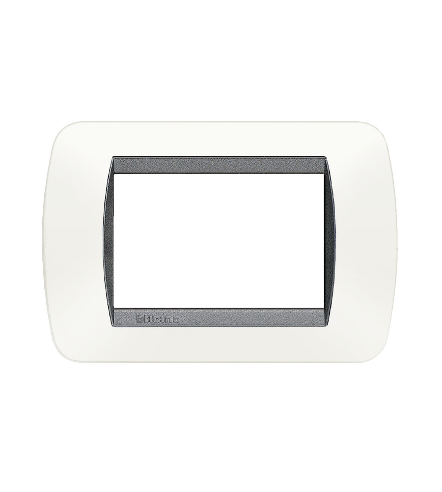LIVING INT PLACCA 3P PLASTICA BIANCO SATINATO - BTICINO.