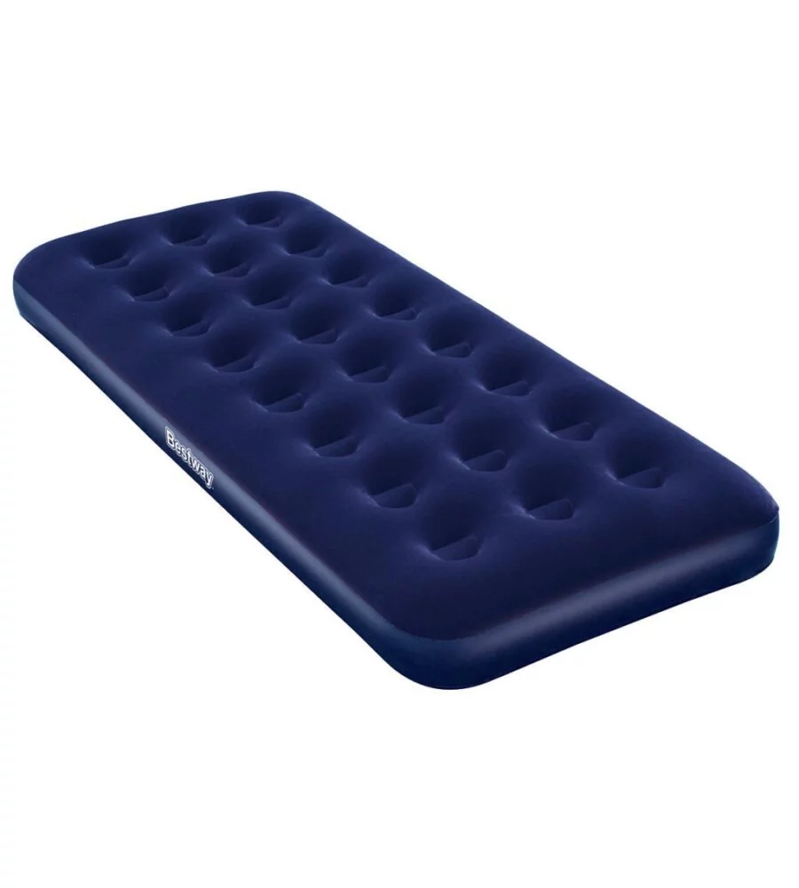 MATERASSO SINGOLO GONFIABILE FLOCCATO BESTWAY IN VINILE BLU 185X76X22 CM - COD. 67000