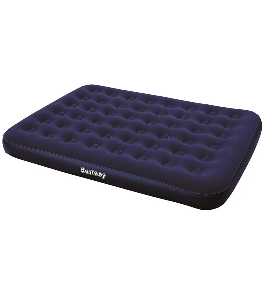 MATERASSO MATRIMONIALE GONFIABILE FLOCCATO BESTWAY IN VINILE BLU 191X137X22 CM - COD. 67002