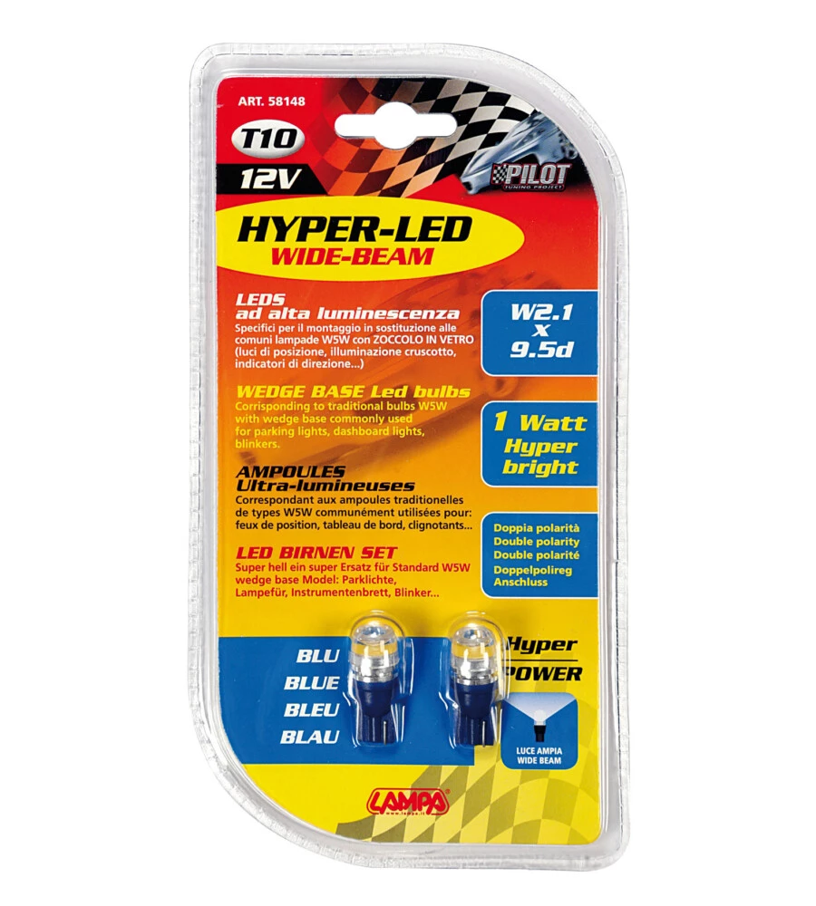 COPPIA HYPER LED BLU WIDEBEAM PILOT  58148