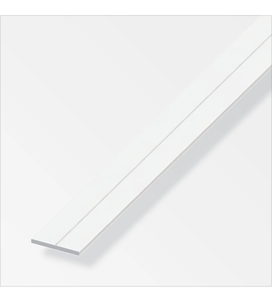 BARRA PIATTA 19.5x2 PVC BIANCO - 1 METRO.
