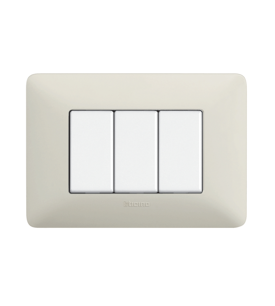 PLACCA 3 MODULI CENERE MATIX AM4803BCN - BTICINO