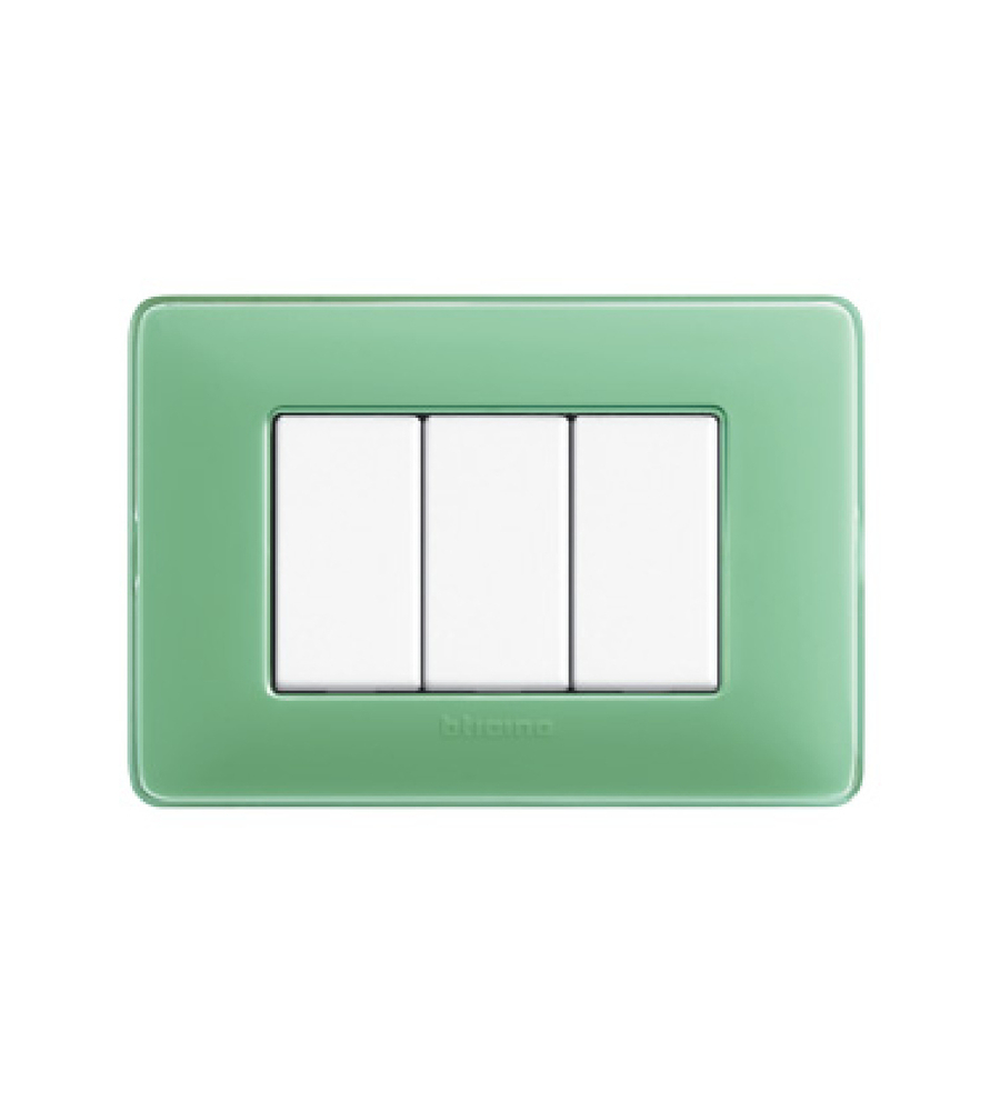 PLACCA 3P COLORS TE VERDE MATIX AM4803CVC - BTICINO.