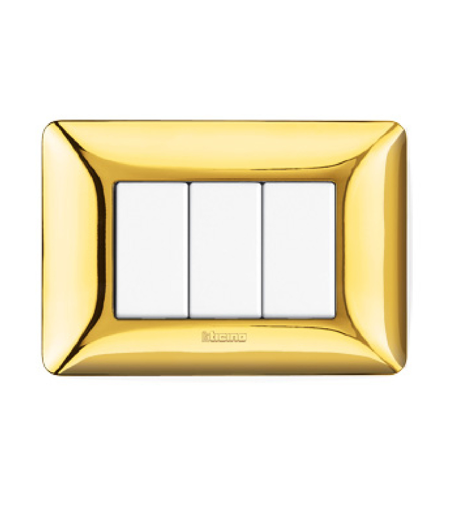 PLACCA 3P ORO LUCIDO MATIX AM4803GOR - BTICINO.